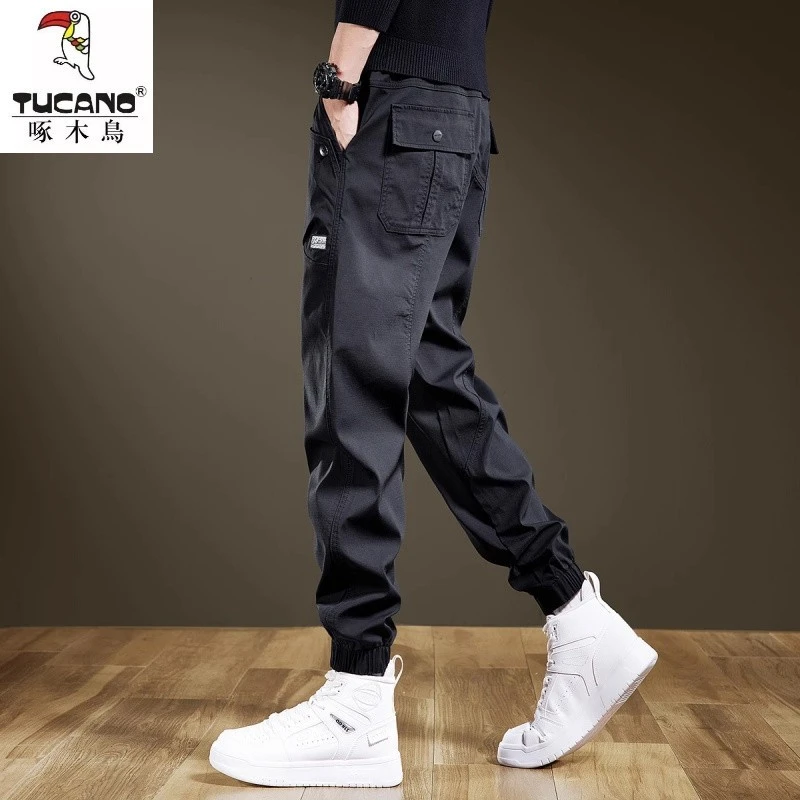 TUCANO/啄木鳥美式重磅潮牌工装裤男秋季束脚休闲裤宽松大码运动