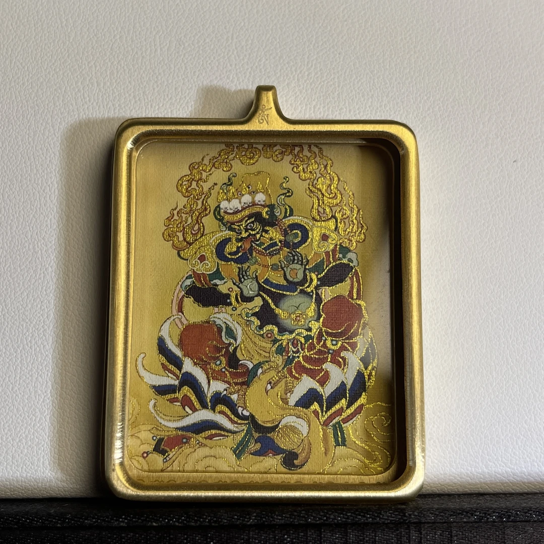 手绘唐卡 扎基拉姆 热贡 画风 钛钢吊坠 藏文化 艺术