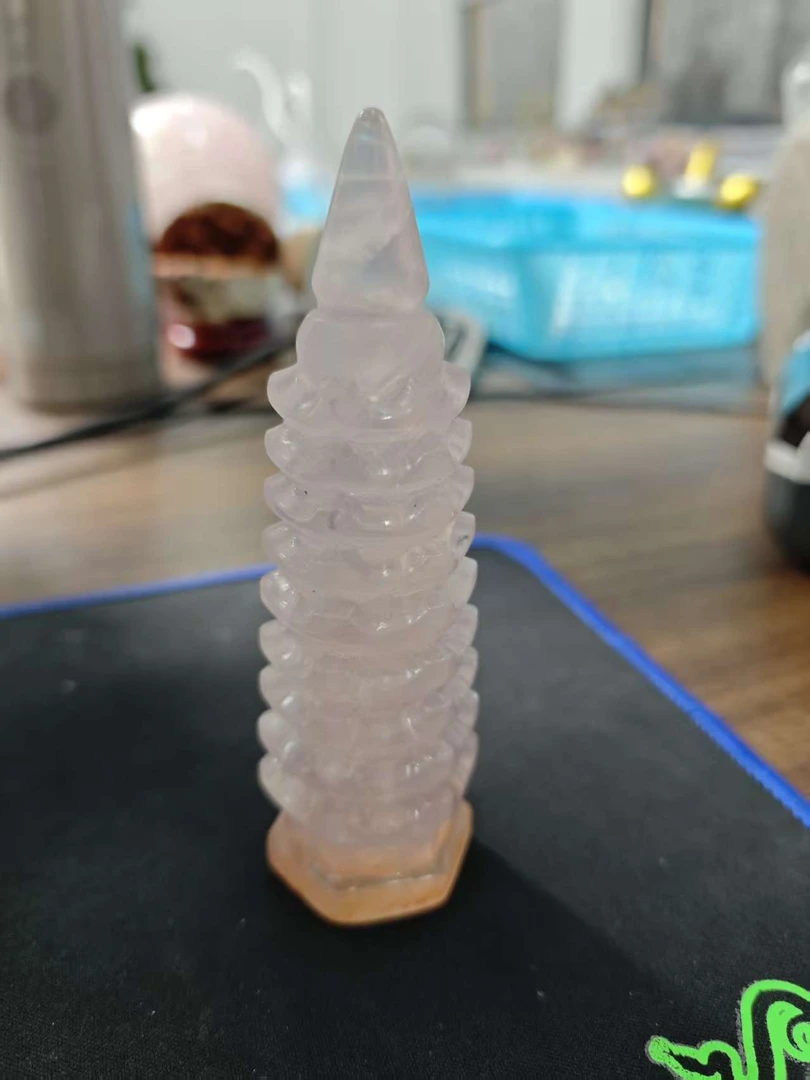 福袋 M1000 粉水晶文昌塔 约11.5cm