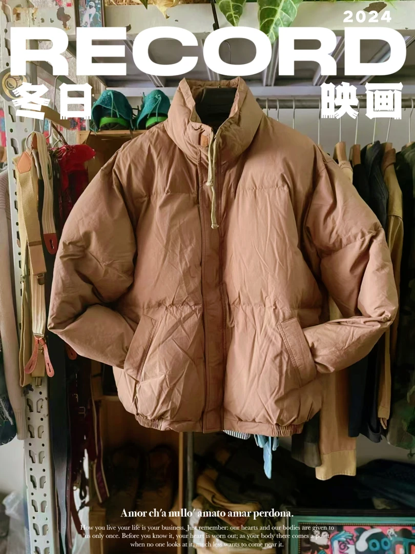 短款加厚essentials美式外套男面包宽松棉服棉衣冬季立领时尚