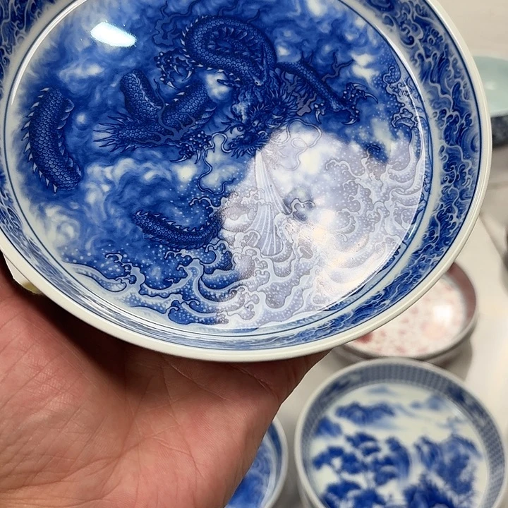 瓷片墨龙吸水大胡乘景德镇