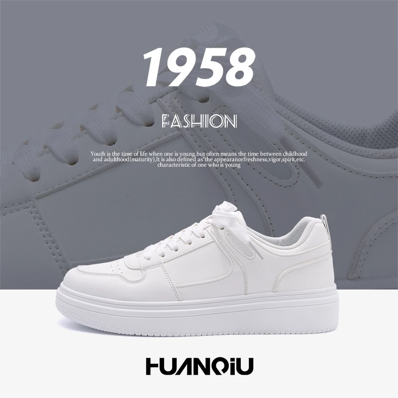 环球厚底小白鞋男款2025新款春季学生运动男鞋潮百搭男士休闲板鞋