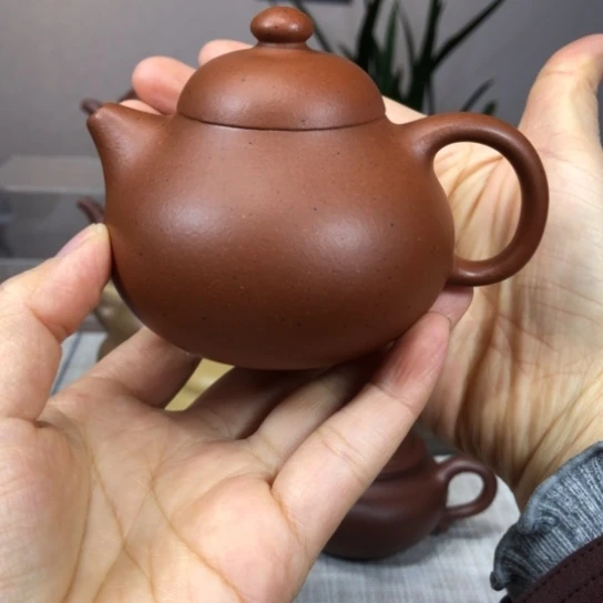 紫砂茶壶老红泥文蛋165