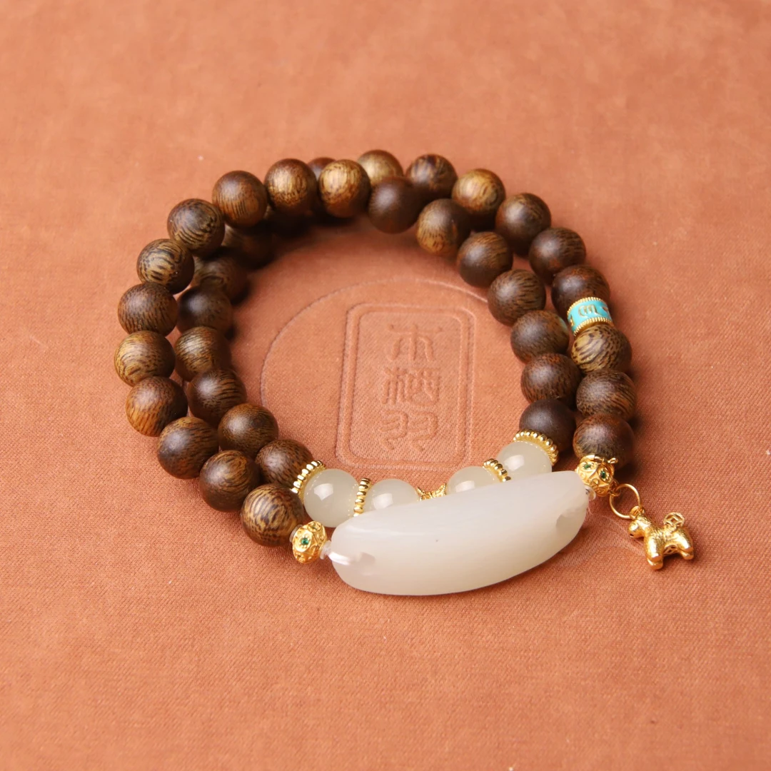 沉香【江月令】沉香新国风时尚双圈手串