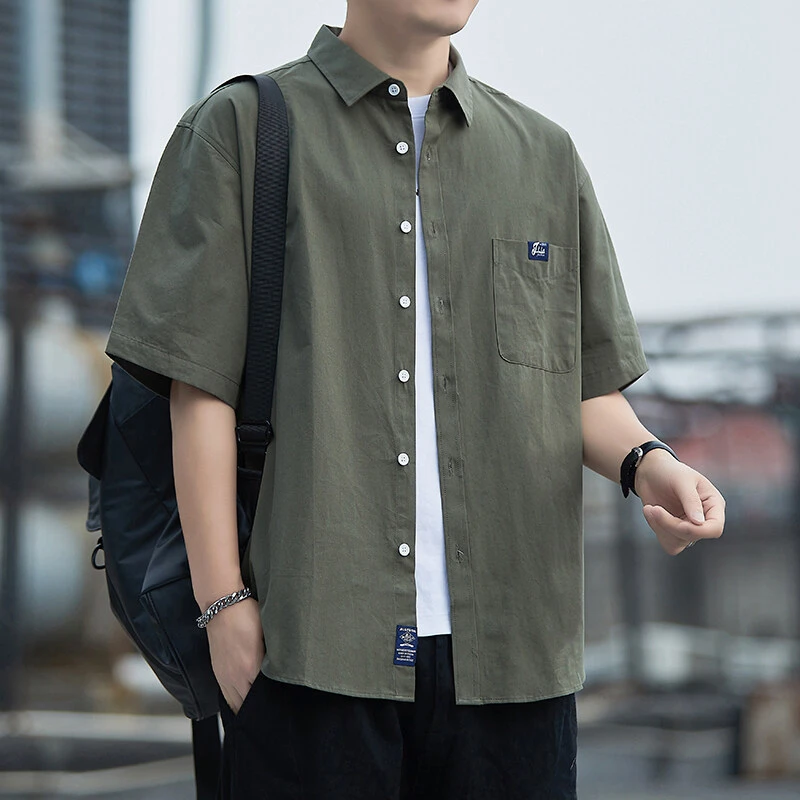 夏季男士短袖衬衫薄外套帅气潮流百搭时尚外套韩版上衣219