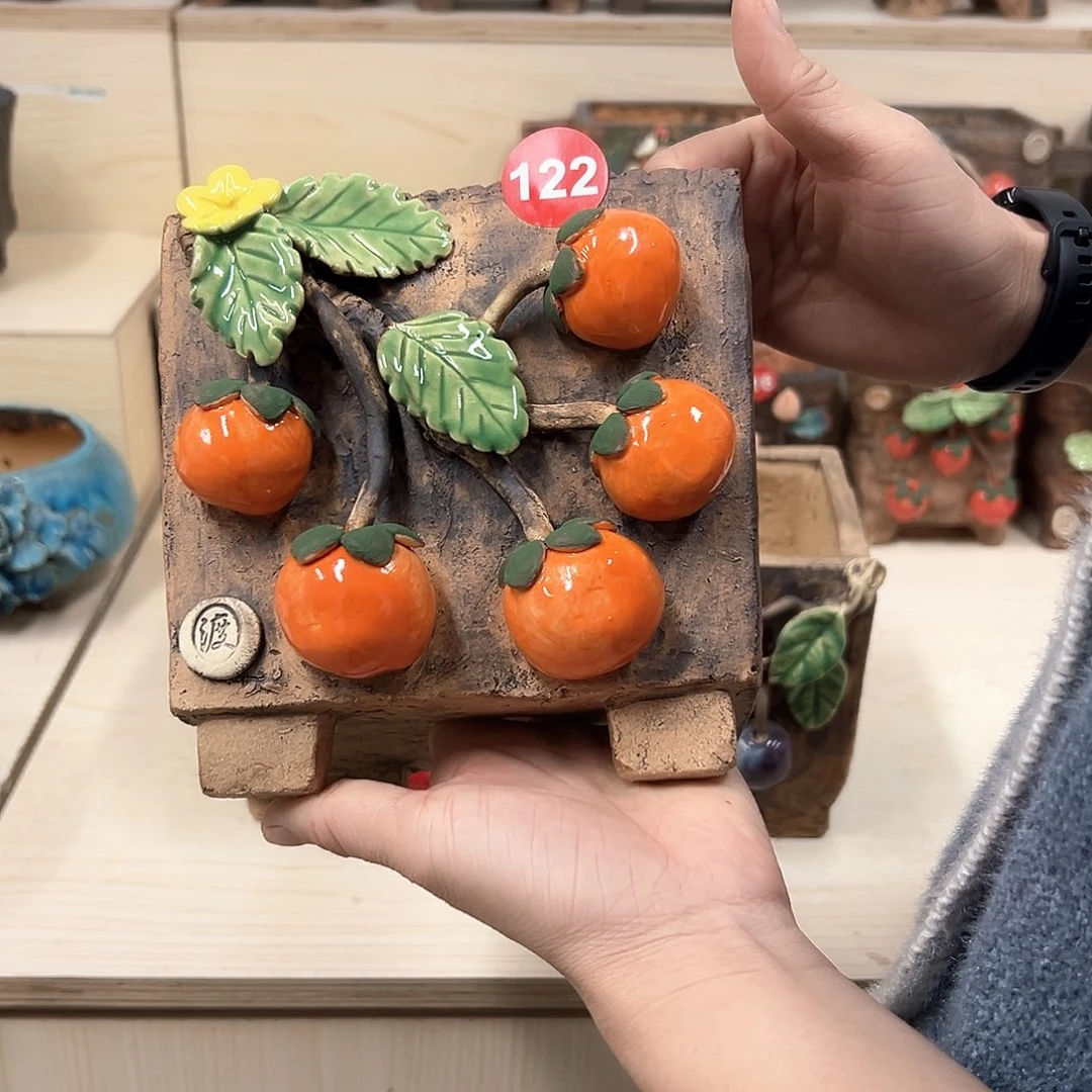 紫砂花盆122微瑕号内囗13外高15