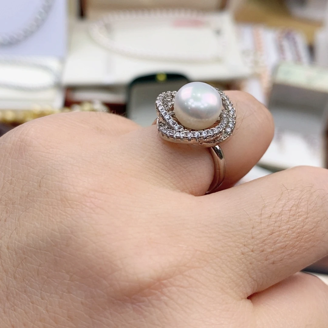 淡水珍珠戒指合金