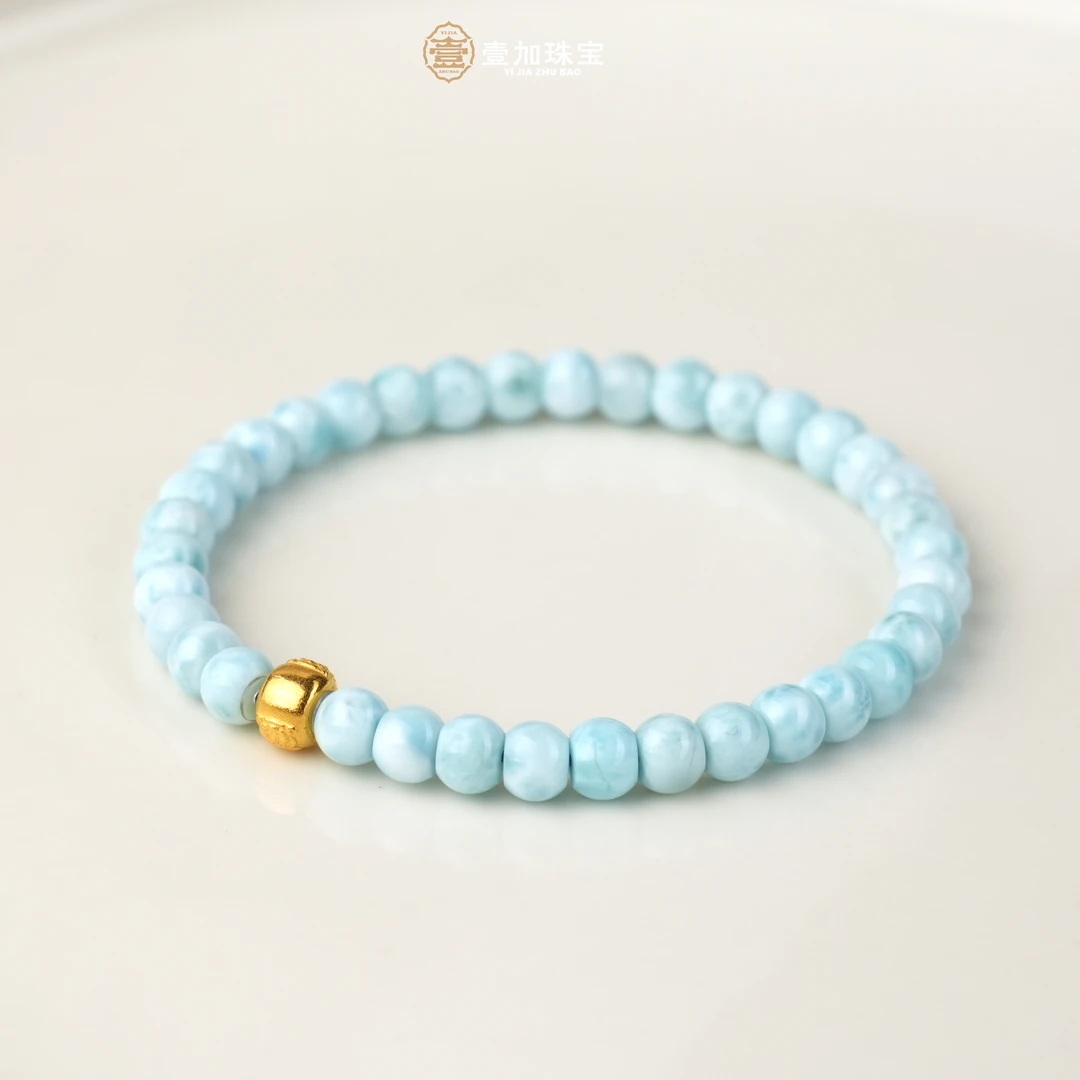 壹加师姐｜手工设计富婆石18k黄老头海纹石手串多样性发一8381X