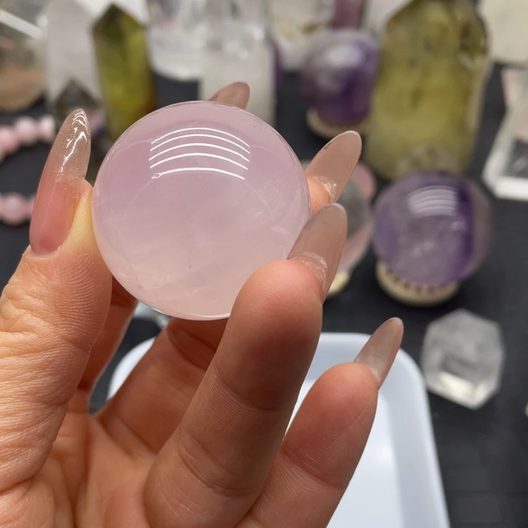 水晶粉晶球未镶嵌2