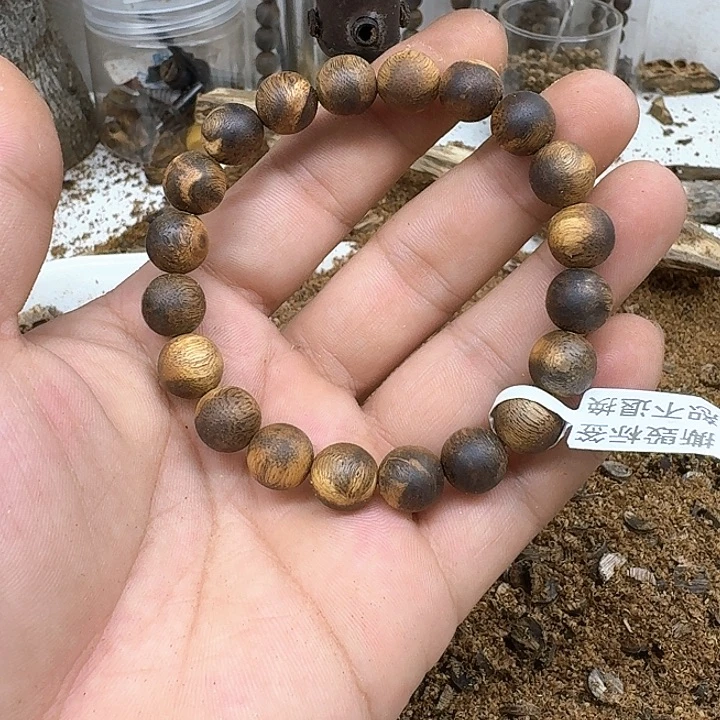 沉香碎屑沉香单圈圆珠1.0-9.5克