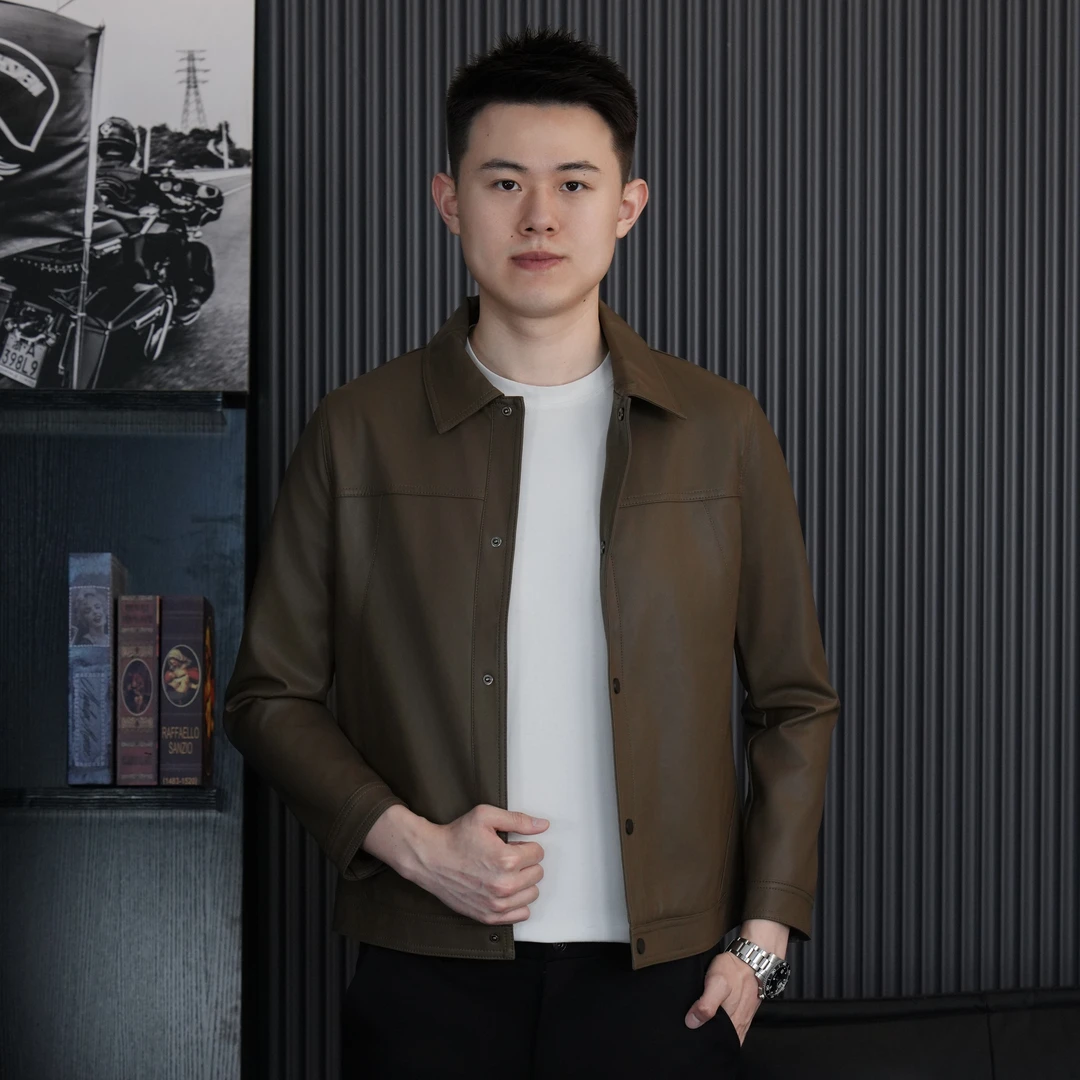 【bing哥哥】高品质简约潮流皮衣秋季新款商务休闲百搭修身夹克外套