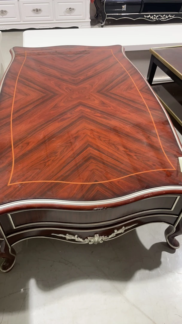 茶几亮面烤漆红茶色欧式