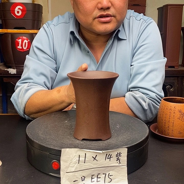 紫砂花盆货号一只EE75