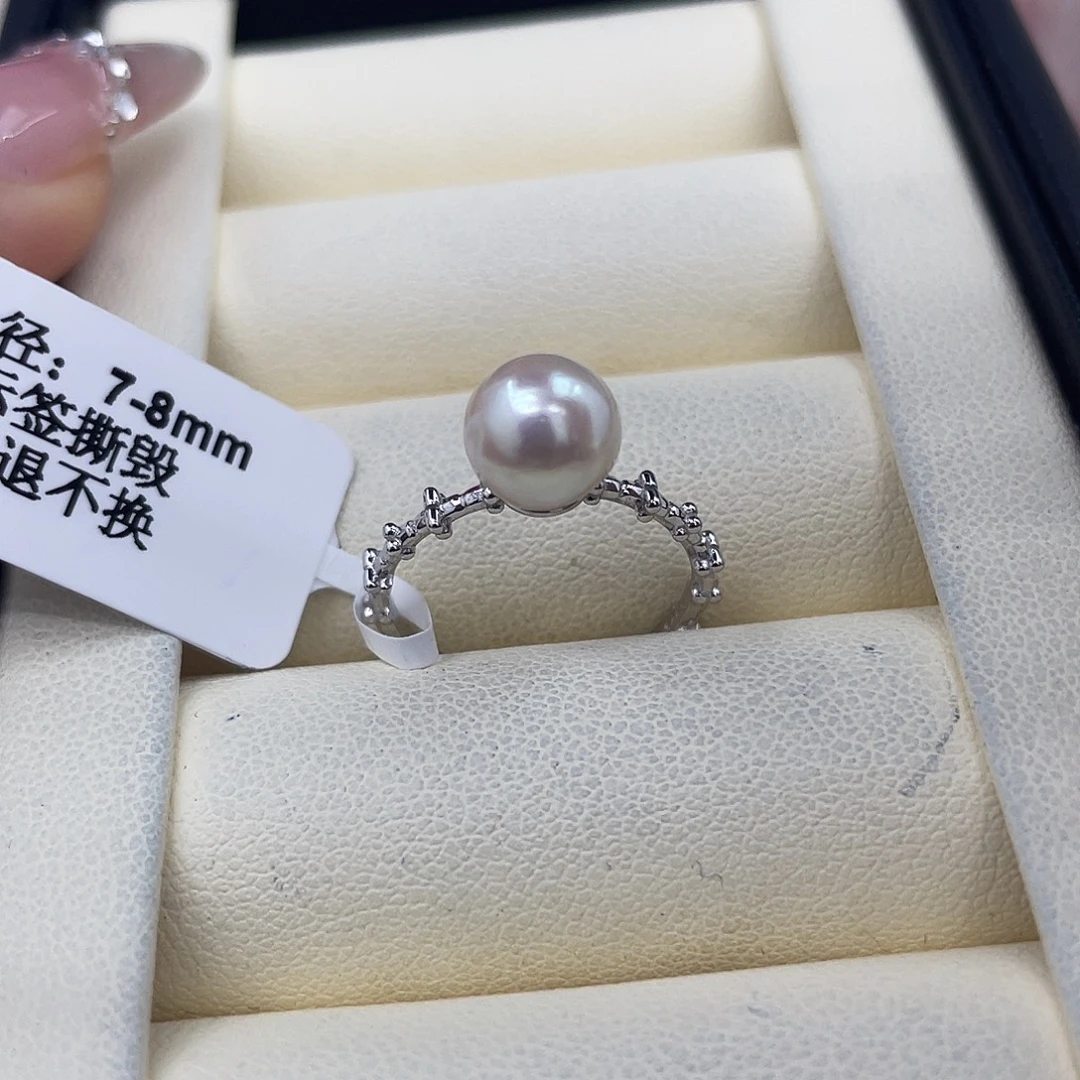 海水珍珠戒指银S925镶嵌