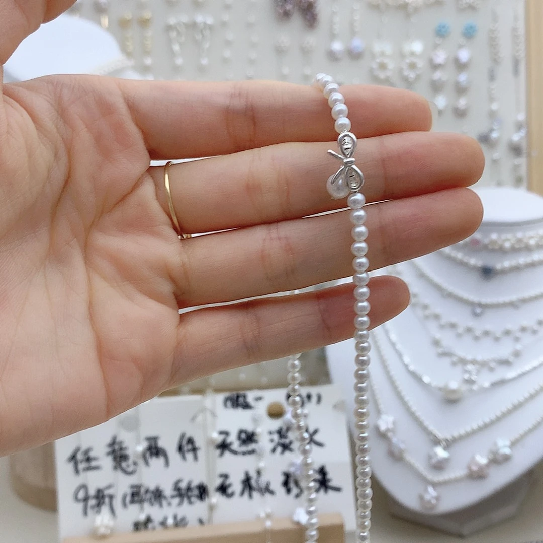 颈饰银S925镶嵌淡水珍珠