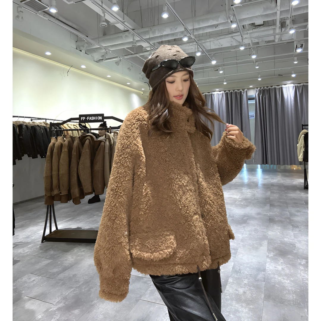 【MiDuo甄选】2025全羊毛双面可穿100%纯羊毛符合皮毛一体冬季外套