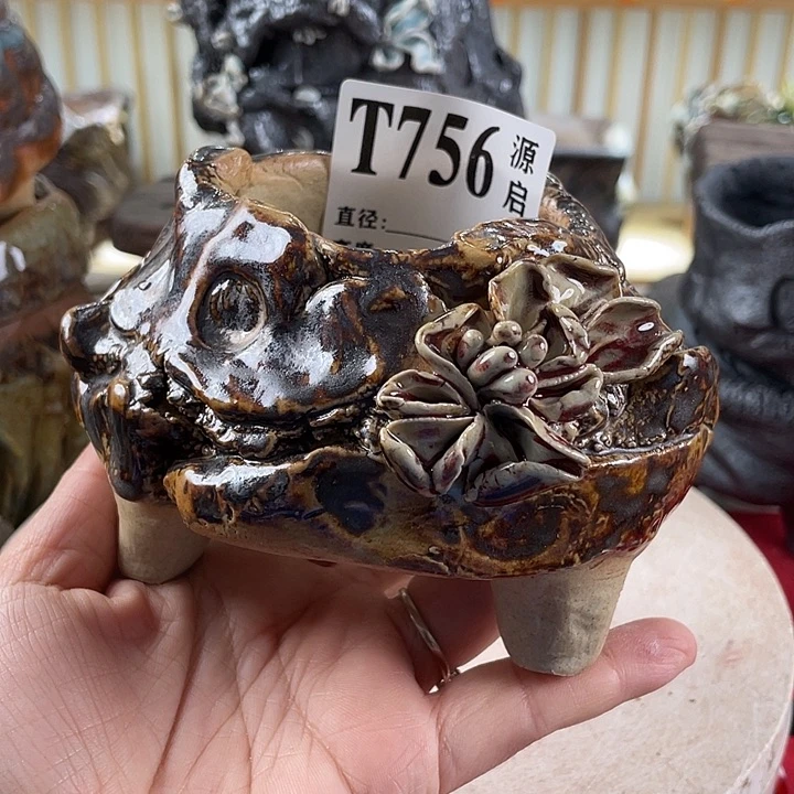紫砂花盆景德镇陶瓷756瑕疵