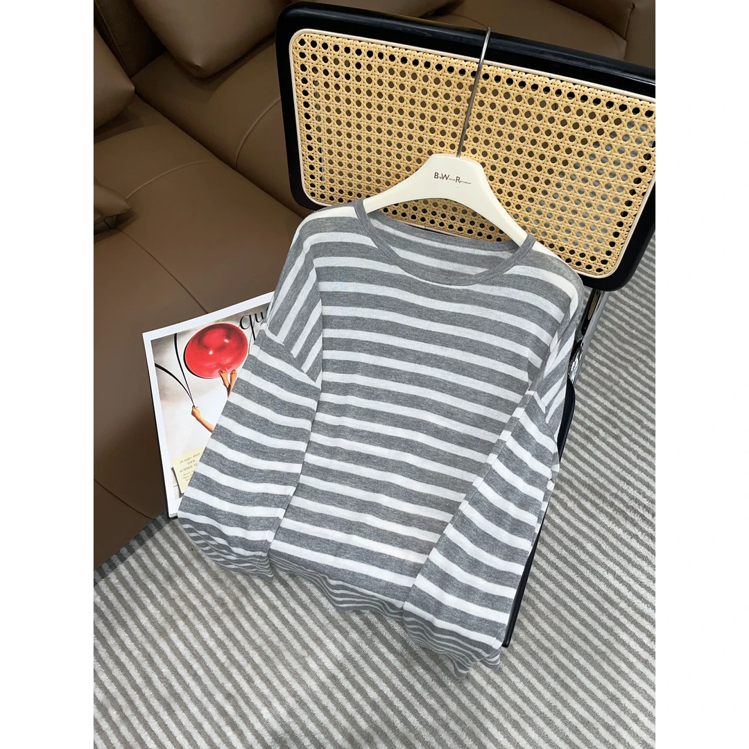 “都市经典”高定亚麻莱赛尔T恤高端长袖D5L295