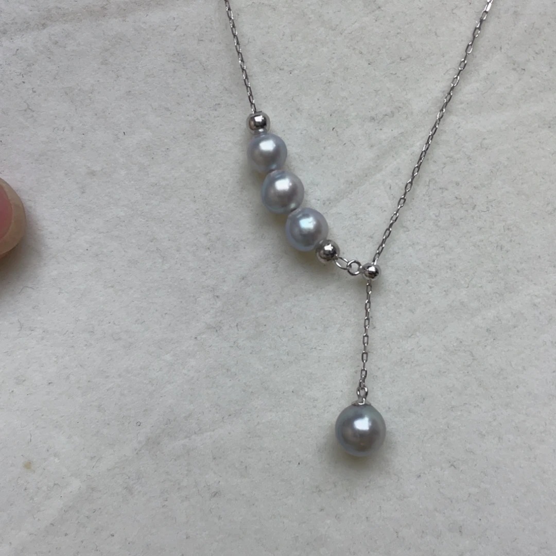 项链海水珍珠银S925镶嵌