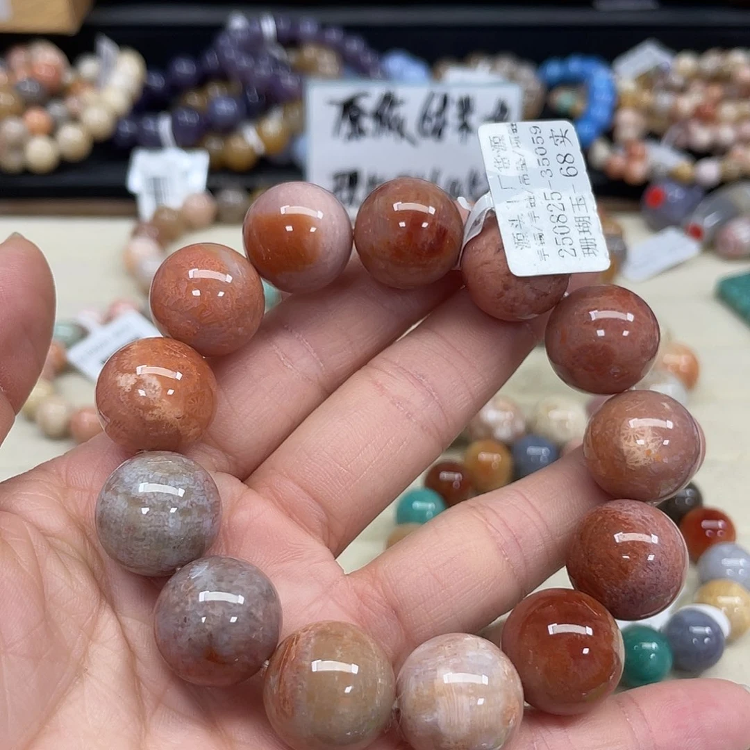 未镶嵌手串硅化珊瑚（珊瑚玉）源*231