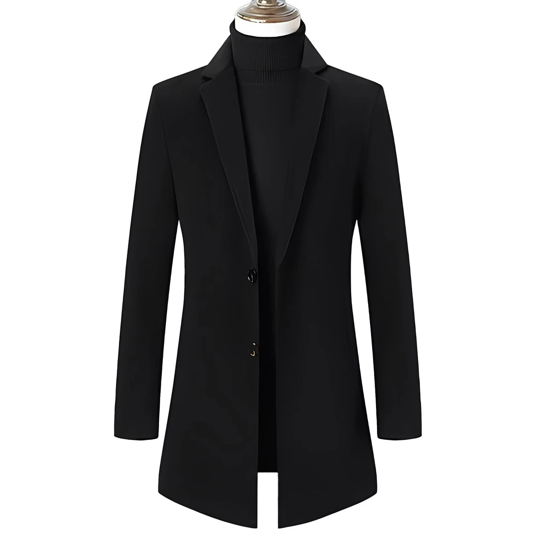 男外套呢子男士春秋男装休闲中长款加厚商务呢子男外套羊毛呢秋冬