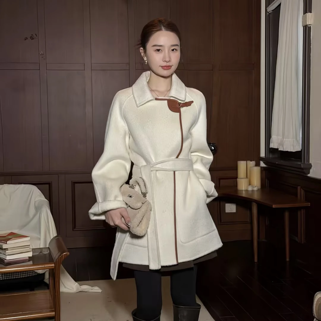 HELA AOMI “爱玛大衣”绵羊毛95.2%+骆驼绒显瘦呢大衣CY5DC08455