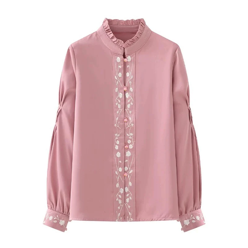 新中式国风上衣刺绣长袖配马面裙 改良小衫春秋