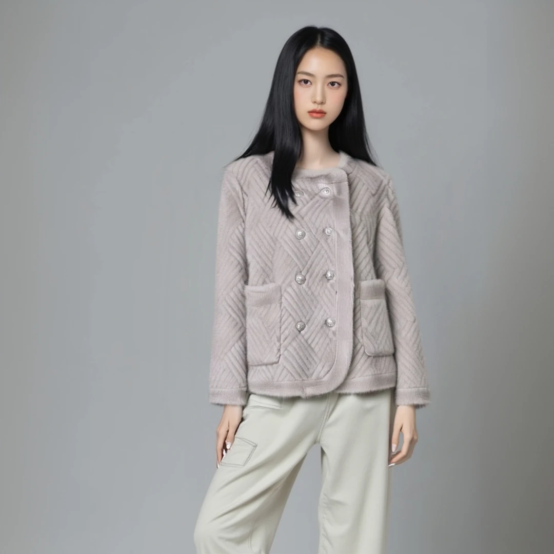 SHIMEISHAER/诗美莎尔 海宁时尚气质网红小香风秋冬厚外套DR1232