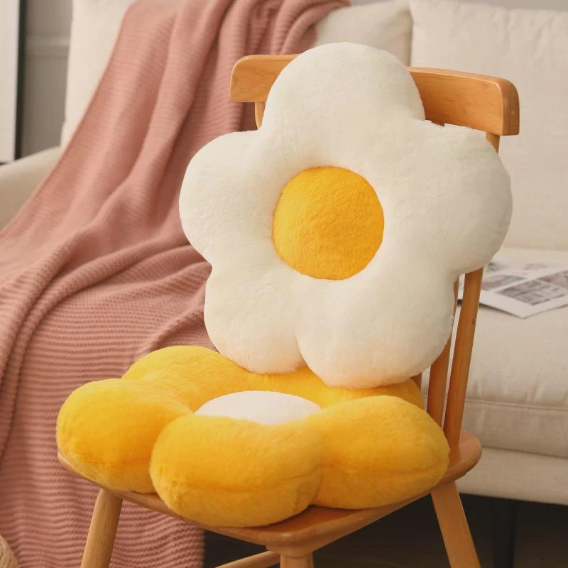 ins风白色太阳花抱枕客厅沙发飘窗靠背装饰靠垫网红可爱