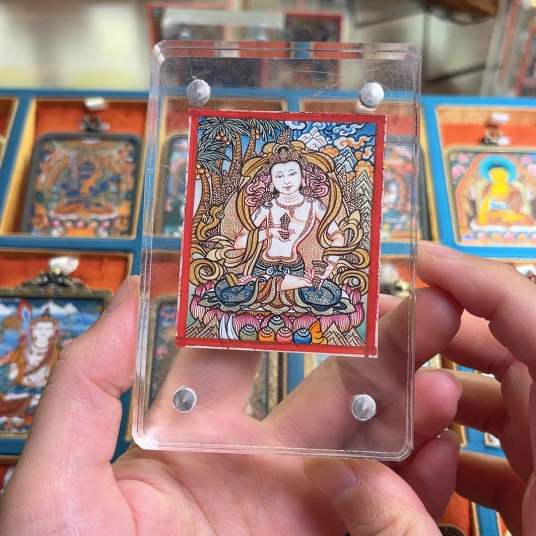 柠***水吊坠萨埵 青海热贡唐卡