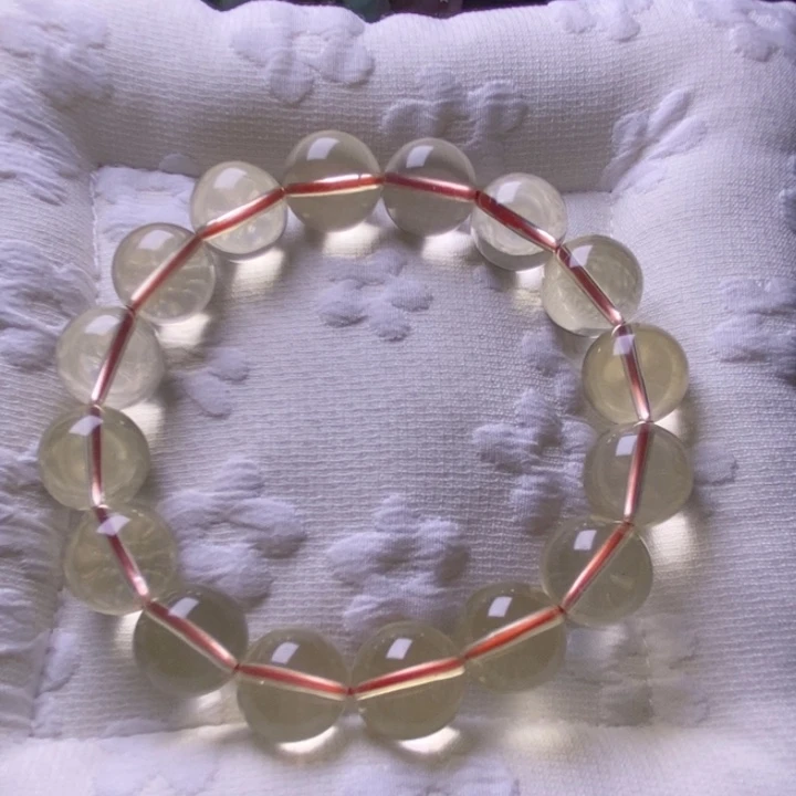 手链水晶未镶嵌巴西黄水净体13mm+