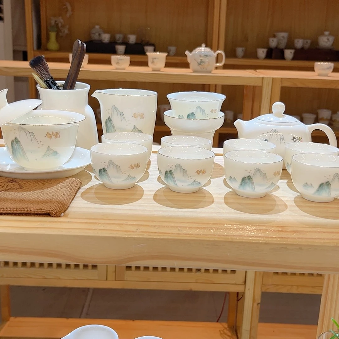 【御瓷斋】羊脂玉瓷茶具套装