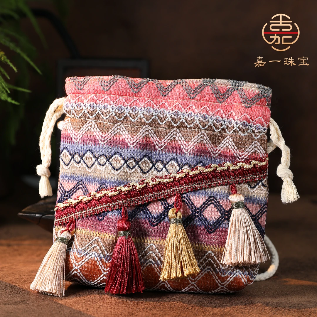 【嘉一昭愿】藏式经幡斜跨包包手工编制复古时尚便携国潮民族风百搭