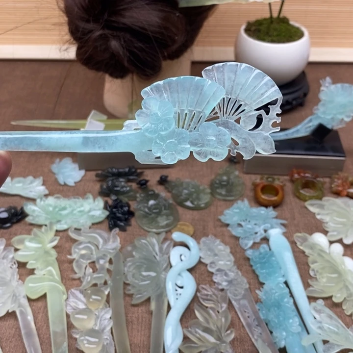 蛇纹石玉未镶嵌发簪