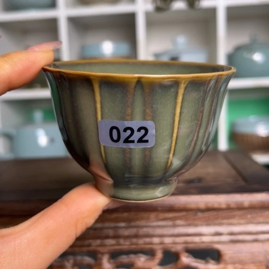 杯022茶叶末洒金菊瓣杯70cc带礼盒