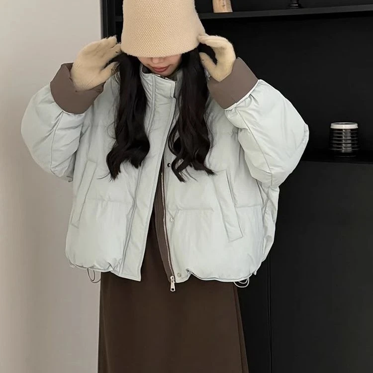 2025立领短款棉袄女冬季新款高级感撞色棉衣今年流行时尚棉服外套