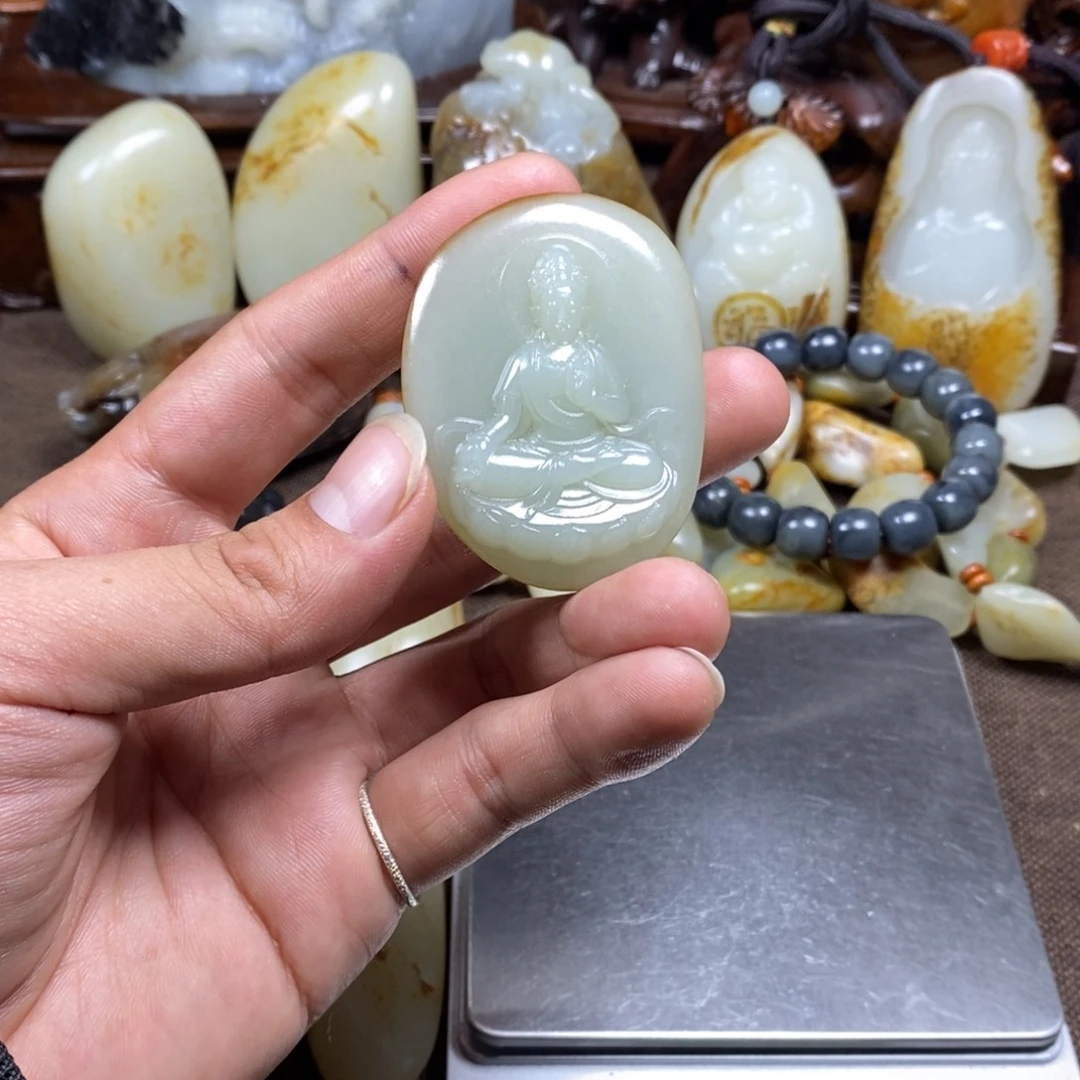 和田玉未镶嵌挂件