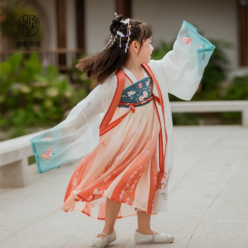 【挼蓝】今兮古兮女童唐装春秋新款超仙长袖宝宝汉服中国风小女孩