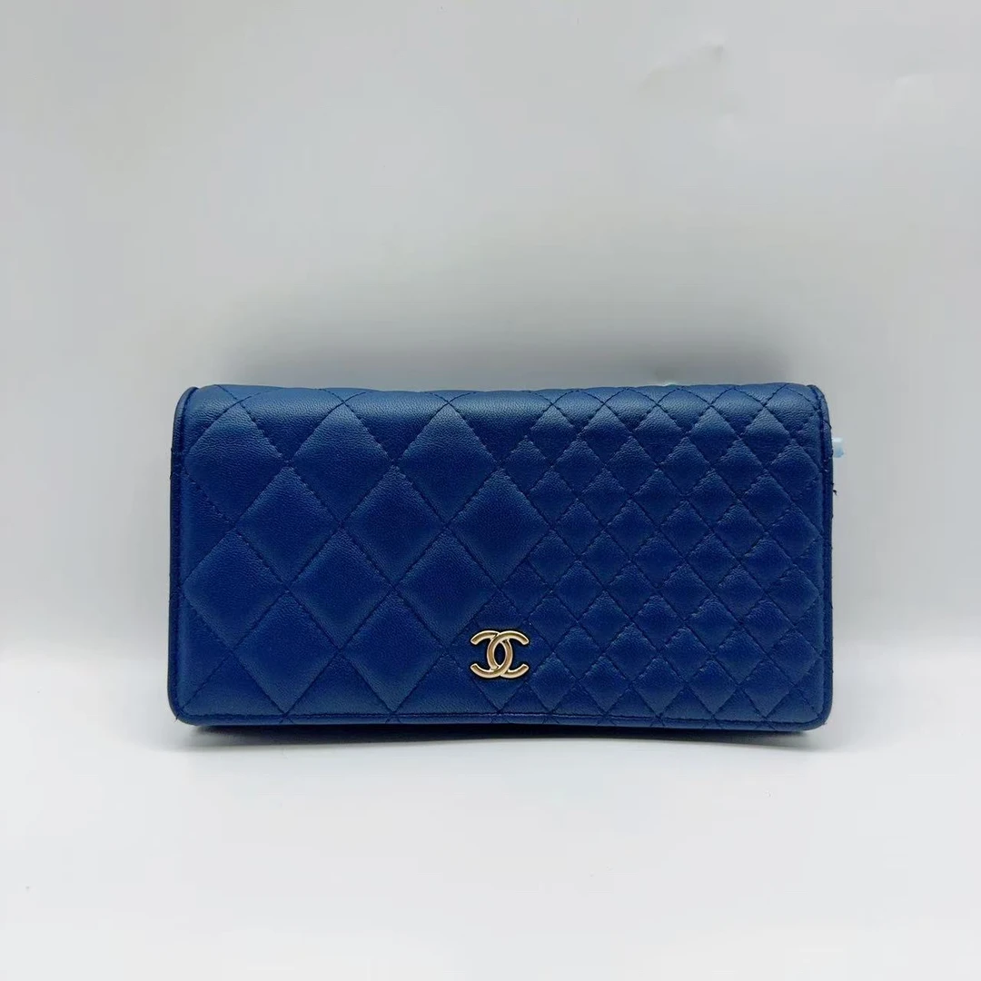 95新 Chanel/香奈儿 蓝色钱包 1386 9209