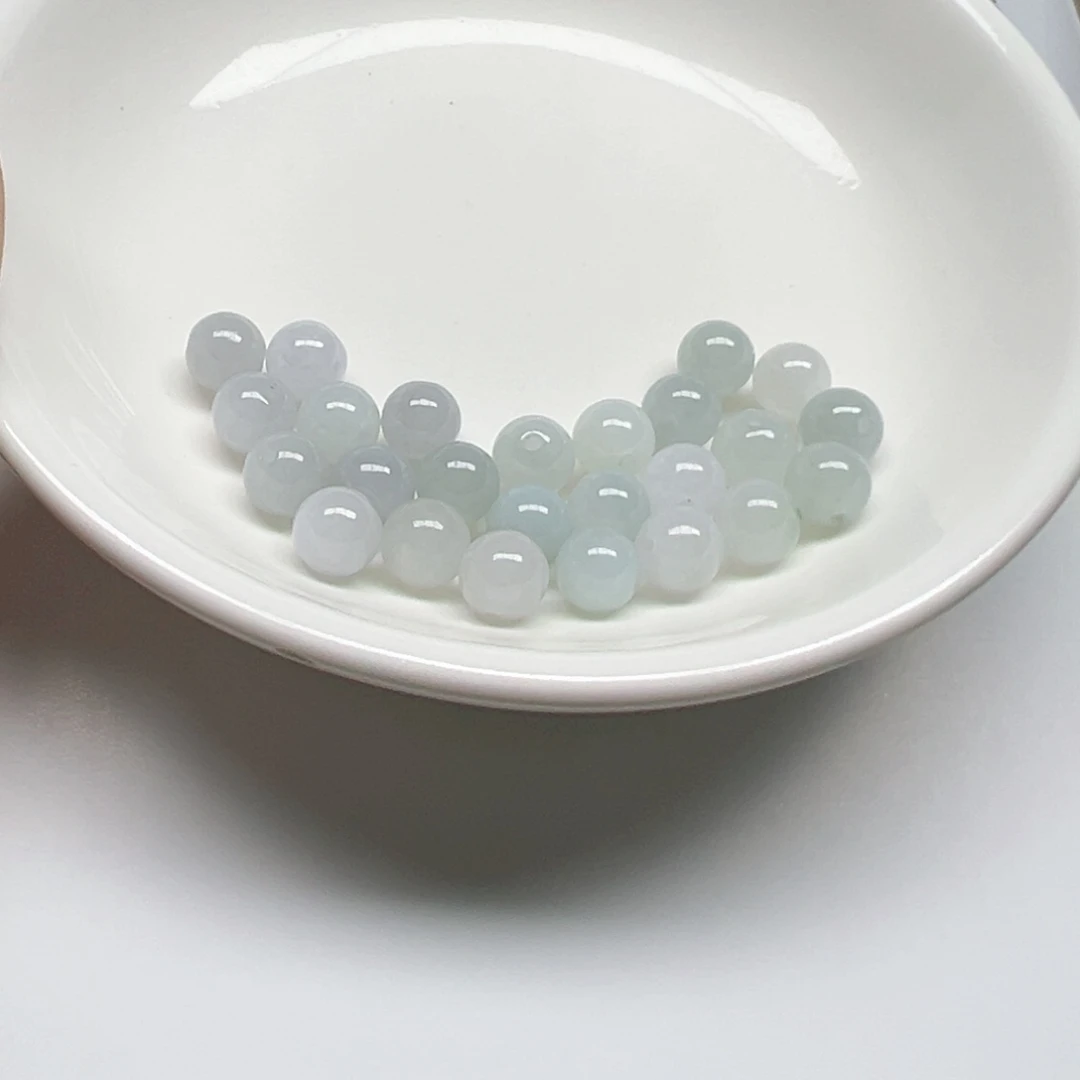 翡翠散珠蜜****s纯天然缅甸翡翠A货卡7，21颗分3单