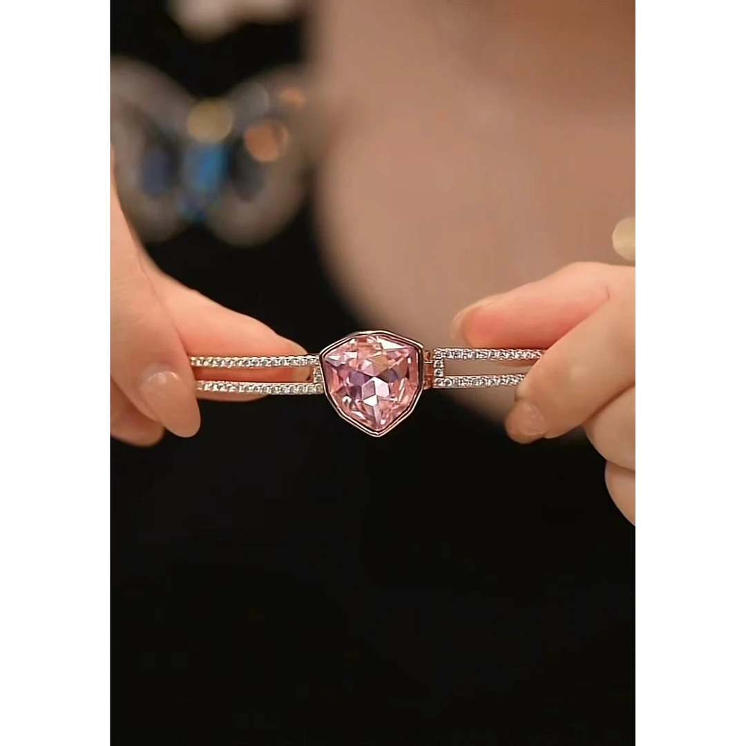 铜合金仿水晶手链 EH830【施】守护之盾《粉》手链