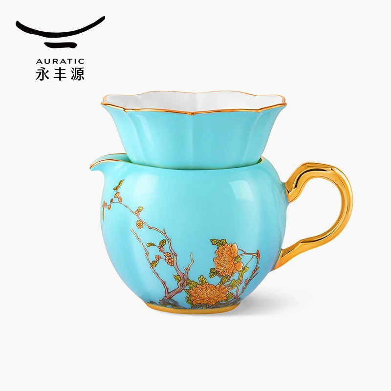 夫人瓷西湖蓝2头公道杯