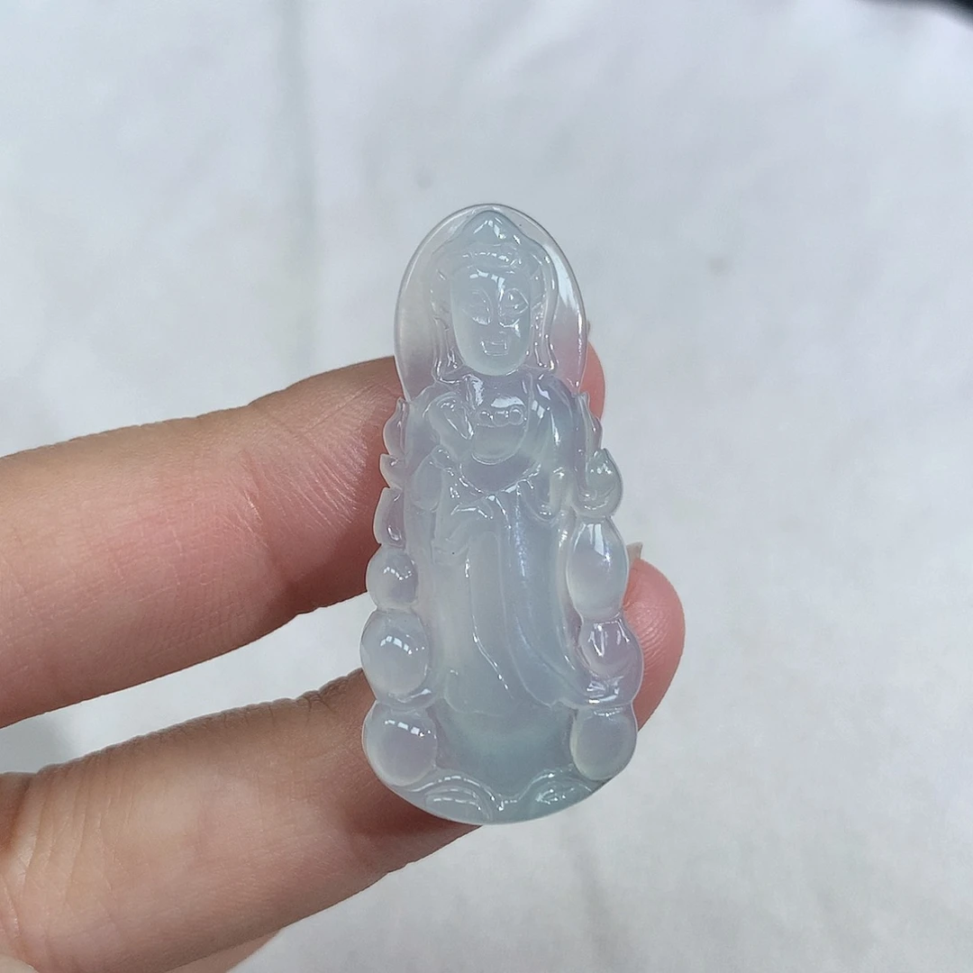 翡翠未镶嵌颈饰观音