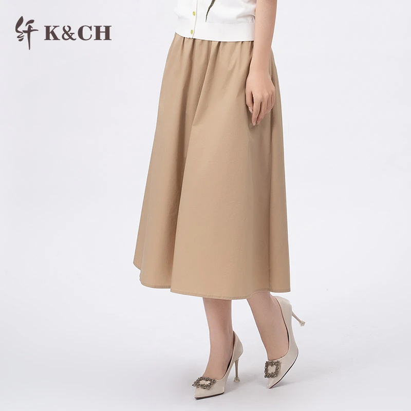 K&CH纤牌裙子女装/25新款百搭夏季气质减龄半身裙女8562B120E1A字