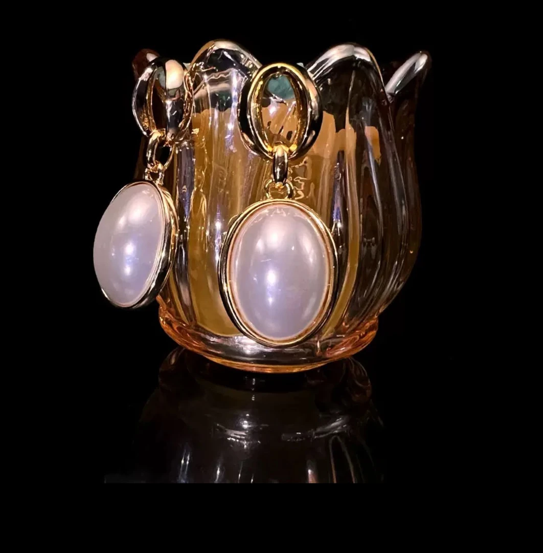 925银耳饰 XXJ 新款轻奢高亮珠水滴耳饰小众设计感S925银针高级感