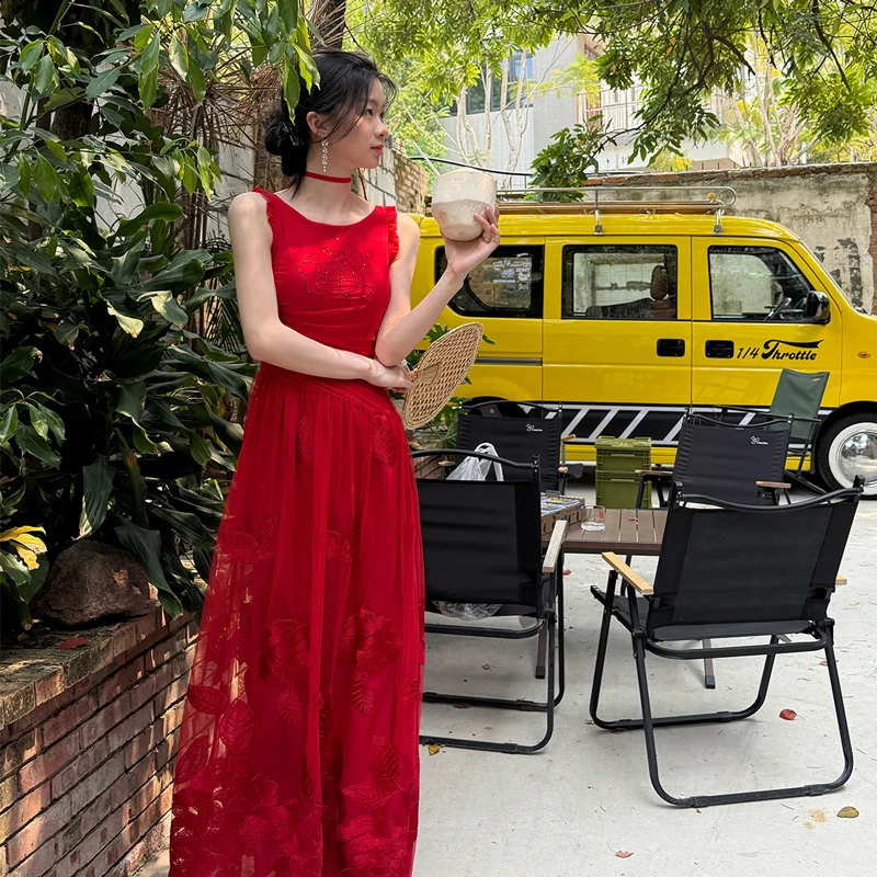 26清仓中 已开 玫瑰网纱烫钻连衣裙 默认微小瑕疵不退换