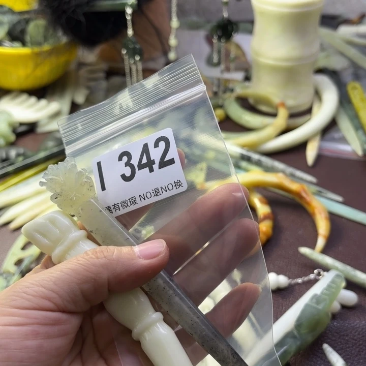 蛇纹石玉发饰合金缘****5