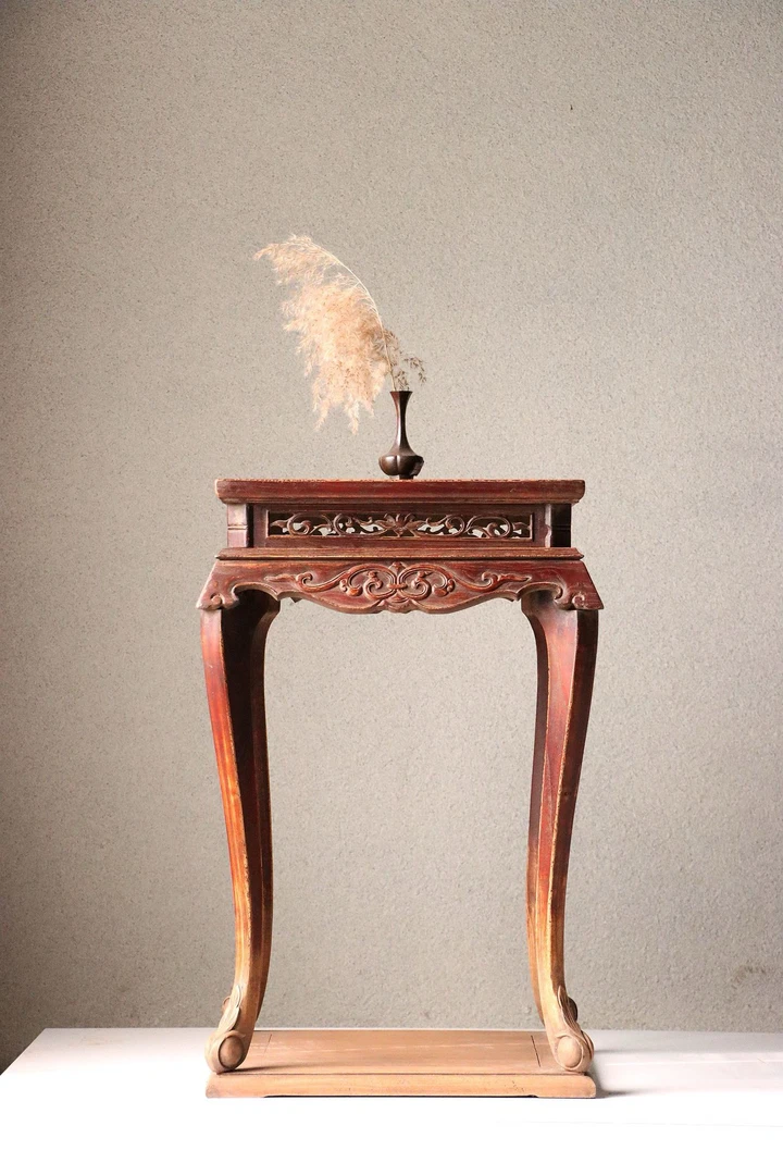 古典榫卯结构花架玄关方几古典桌子