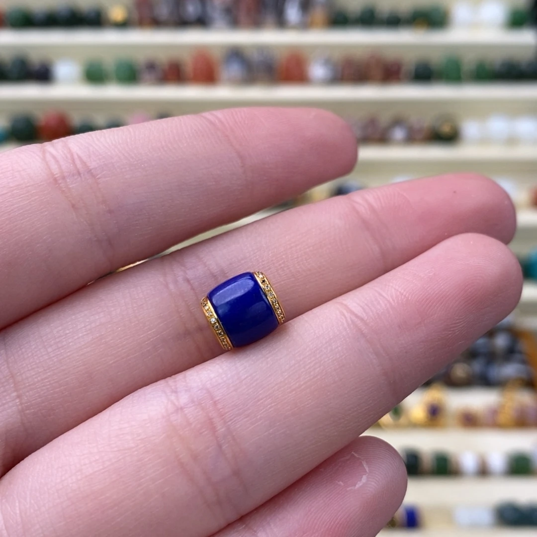 青金石18K金镶嵌颈饰单珠