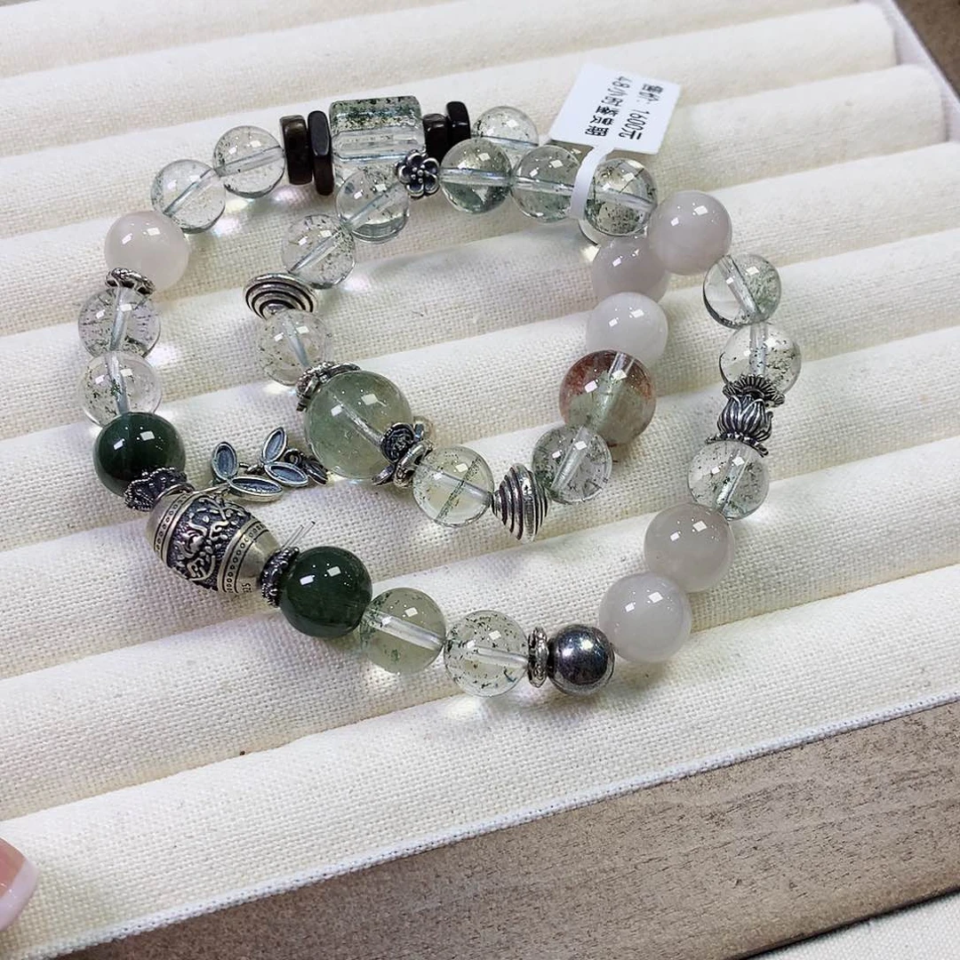 水晶手链银S925镶嵌*️****绿幽灵1600